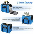 thumbnail image 2 of COOKEY Cat Carrier, Soft Sided Cat Carrier Large for Big Medium Cats and Puppy up to 25lbs, Pet Carrier with Safety Zippers, Foldable Airline Approved Puppy Carrier - Blue, 2 of 9
