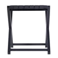 thumbnail image 3 of Beaumont Lane Mid in Century 24"W Wood & Leather Luggage Rack in Gray, 3 of 5