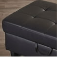 thumbnail image 5 of AYCP Furniture L Shape Sectional Sofa with Ottoman, Left Chaise, Black Faux Leather, 5 of 8