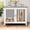 White&Brown, variant on Uforic 33" Foldable Wooden Indoor Dog Cage Table with 360° Rotatable Bowls& Adjustable Feet, White&Blue
