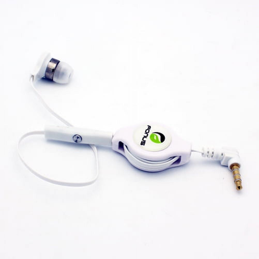 Headphone Retractable Mono Earphone for Motorola Moto G Power 5G (2025) - 3.5mm w Mic Headset Handsfree Earbud Earpiece