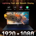 thumbnail image 2 of 15.6'' FHD IPS Laptop, 16GB RAM 1TB SSD, Intel Pentium Quad-Core N100 Processor, Type-C 65W PD Fast Charger, Win 11 Fingerprint Backlit Keyboard Wi-Fi 6 Student notebooks Blue, 2 of 7