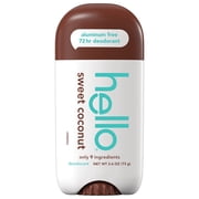 Hello Sweet Coconut Aluminum Free Deodorant, Shea Butter, Vegan, 2.6 oz Stick Deodorant