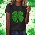 thumbnail image 6 of Felirenzacia Women's St. Patrick's Day Heart Shamrock Graphic T-Shirt Casual Crew Neck Short Sleeve Tee Black,L, 6 of 6