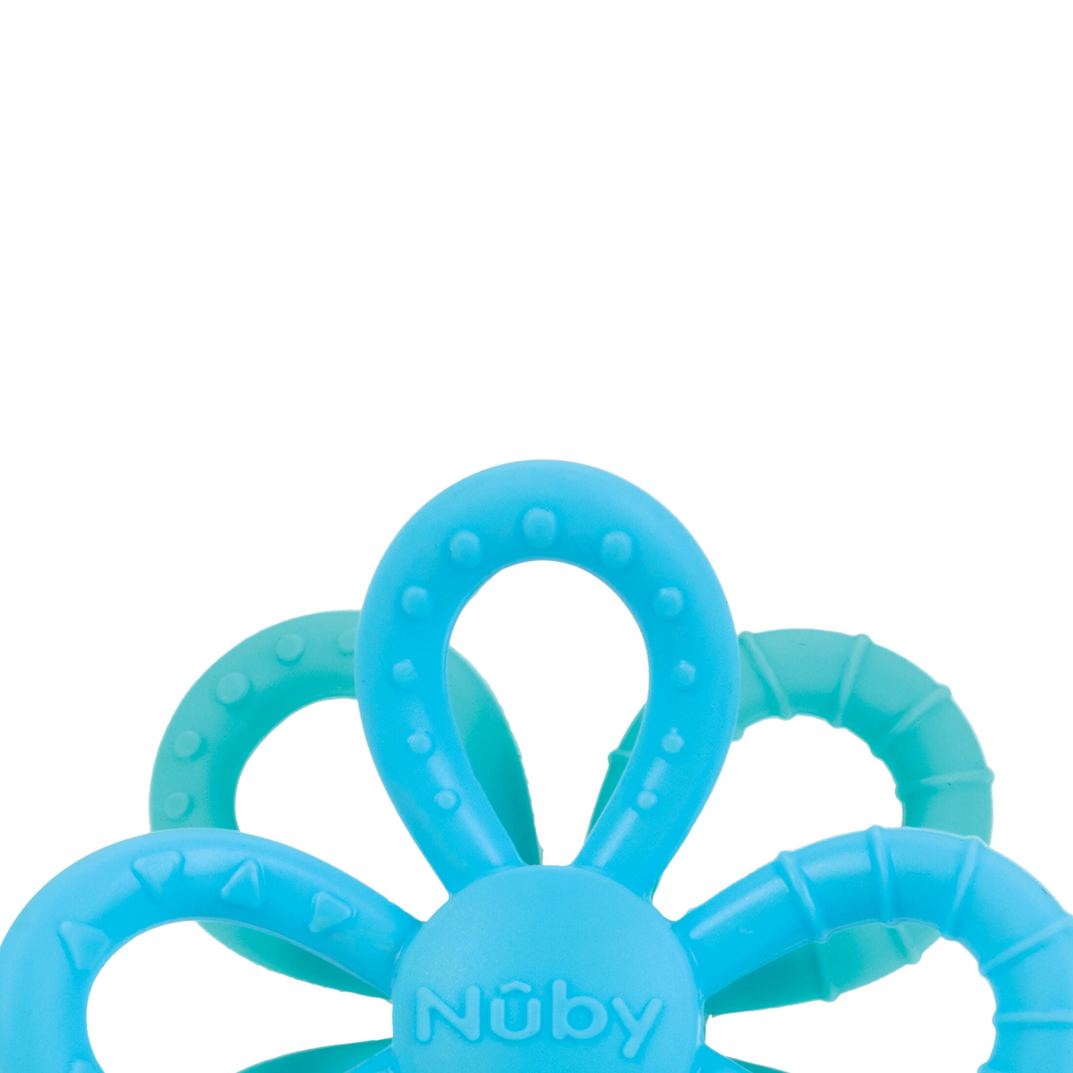 Nuby Fun Loops Silicone Teether for Infants, Blue & Aqua
