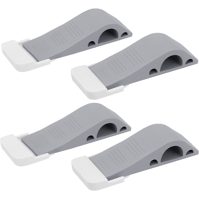 Paquete de 4 cuñas de seguridad de goma para la parte inferior de la puerta sobre alfombras, hormigón, azulejos, linóleo y madera - Tope de puerta resistente Sailing Electrónica