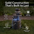 thumbnail image 4 of Sunnydaze Cascading Stone Bowls Contemporary Gray Polyresin Solar Fountain with LEDs, 4 of 15