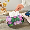 thumbnail image 5 of Pink Lotus Flowers Tissue Box Cover Leather Square Rectangle Tissue Box Holder for Bathroom Living Room Desk Office Decor, 5 of 7