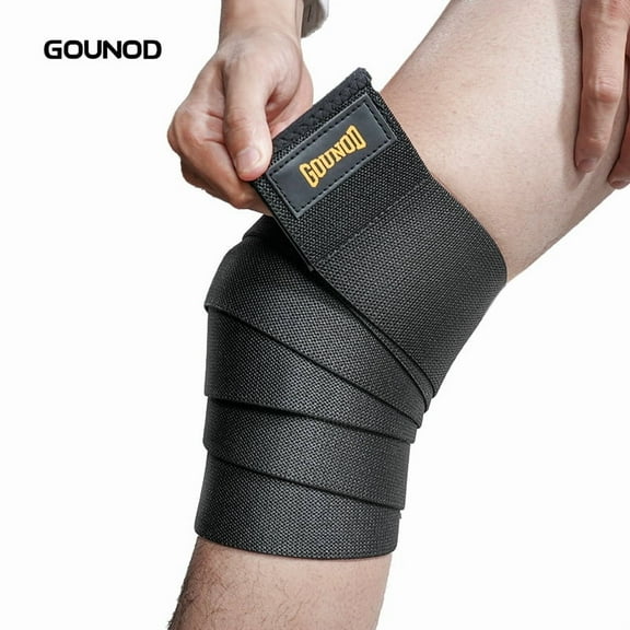 GOUNOD Long Elastic Knee Wrap,Breathable Knee Sleeve for Pain Relief,Bandage Support Wraps for Sports Fitness