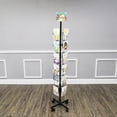 thumbnail image 2 of FixtureDisplays® Greeting Card Rack 24-Pocket 6" Wide Pocket (Fits 5x7" Cards with Envelop) CD DVD Metal Display Stand Spinning Floor Stand 11703-BLACK, 2 of 8