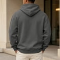 thumbnail image 5 of Delconic Mens Pullover Hoodie Long Sleeve Casual Athletic Sweatshirt with Kangaroo Pocket Drawstring Hood Relaxed Fit Dark Gray XL, 5 of 6