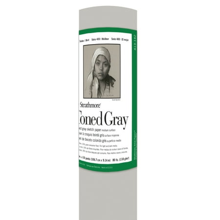 Canvas Fine Art Paper - Strathmore Fine Art Paper Roll, 400 Series, Sketch, Toned Gray 42in x 10 yds., 80 lb. Roll