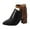 Black, variant on NOKIO Women'S Spring Ankle Boots Fashion Women Solid Color Comfortable Square Heels Zipper Short Booties Pointed Toe Shoes Women'S Stylish Leather Short Boots Casual Women'S Fall Booties