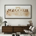 thumbnail image 4 of Large Framed Canvas Print Minimalist The Last Supper - Sepia-Toned ChristianWall Art Decorative Ready to Hang Painting for Living room Bedroom 60x30 inches Black Frame, 4 of 9