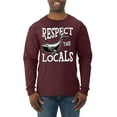 thumbnail image 2 of Wild Bobby Respect The Locals Save Our Oceans Whale Animal Lover Men Long Sleeve Shirt, Maroon, XX-Large, 2 of 6