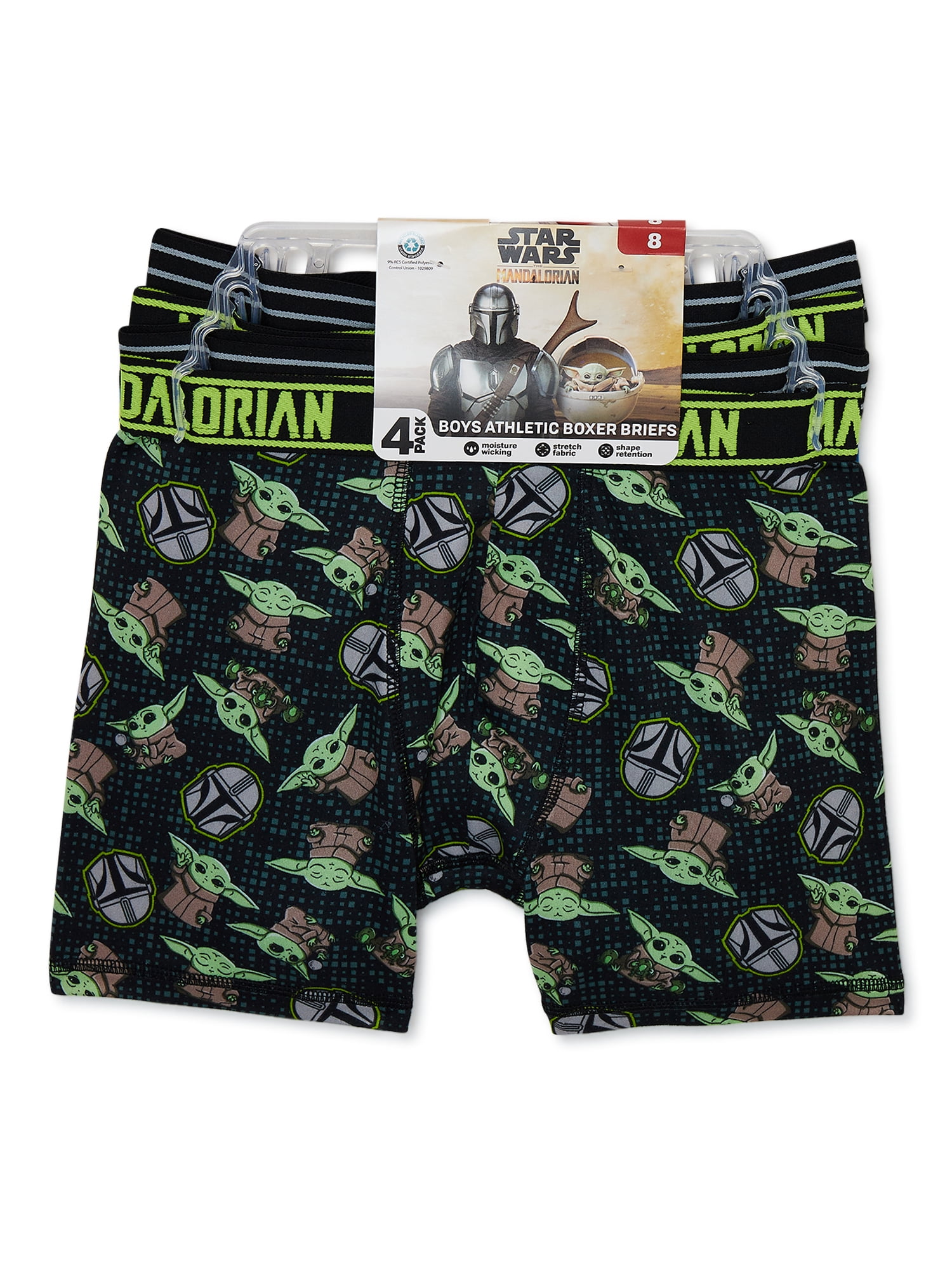 Star Wars Boys The Mandalorian Boxer Brief Underwear, 4-Pack, Sizes 4-14
