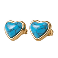 thumbnail image 1 of LuckyLy Aretes Mujer de Corazón con Piedras Naturales, Acero Inoxidable con Baño Oro 14k – Joyería para Mujer, Regalos para Mujer San Valentín y Navidad, Regalos para Mamá turquesa Unitalla, 1 of 6