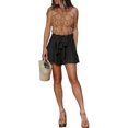 thumbnail image 4 of Franhais Women's Short Wide-Leg Pants Summer Casual Pleated Solid Color High Waist Bandage Shorts, 4 of 7