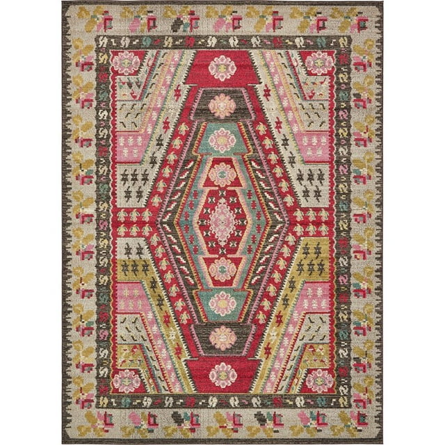 Unique Loom Sedona Geometric Border Area Rug 8' x 11' Rectangle Multi/Beige