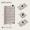 thumbnail image 7 of Aitjunz 54.7" Tall Dresser, Modern 7 Dressers & Chests of Drawers for Bedroom, Wood Dresser w/ Rounded Corner & Handless Design for Living Room, Cream, 7 of 7