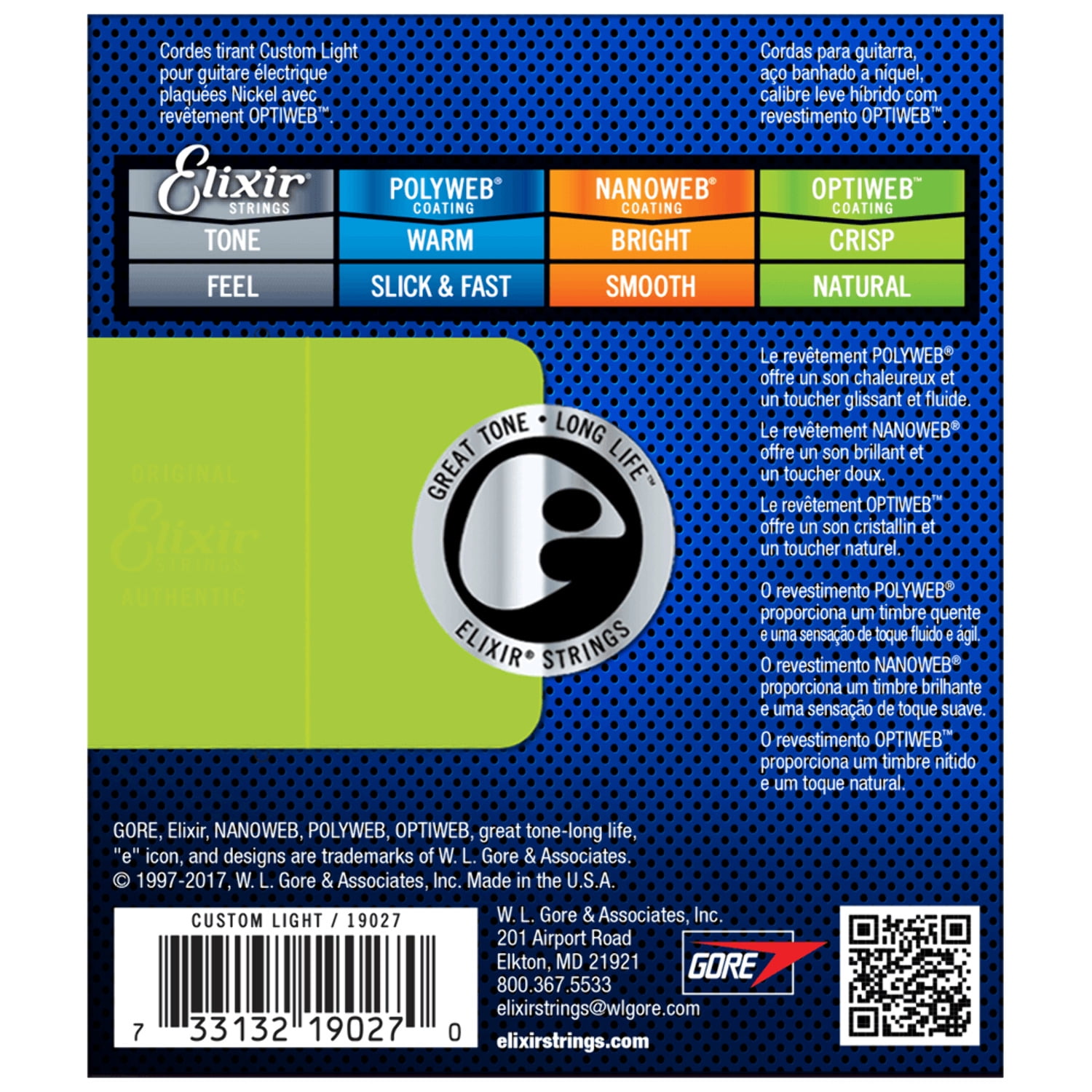 Elixir Optiweb Custom Light 9-46 Electric Guitar Strings