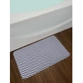 thumbnail image 2 of Navy Blue Bath Mat, Wave like Striped Lined Design on Dark Blue Background Artwork Print, Non-Slip Plush Mat Bathroom Kitchen Laundry Room Decor, 29.5 X 17.5 Inches, Dark Blue and White, Ambesonne, 2 of 2