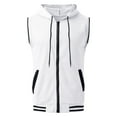 thumbnail image 6 of Aligament Hoodies For Men Tank Tops Casual Spring Summer Sleeveless Hooded Tee Shirt Blouse With Pockets Oversized Hoodie Vest Zipper Sweatshirt ,White, 6 of 6