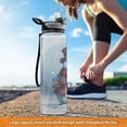 thumbnail image 6 of 1000ML Transparent Sports Water Bottle with Handle & Straw Portable Water Bottle for Outdoor Camping Gym Watercolor-style Snowman Pattern, 6 of 7