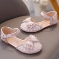 thumbnail image 6 of Quealent Girls Dress Shoes Mary Jane Wedding Party Heel Glitter Bow Princess Flower Shoes for Kid Toddler Red for Size 1, 6 of 8