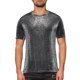 thumbnail image 1 of Camisetas de malla transparente Inspire Chic para hombres, camiseta de manga corta, camiseta brillante de purpurina metálica, 2XL plateada, 1 of 6
