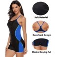 thumbnail image 3 of Women's One Piece Boyleg Swimsuits Athletic Training Swimwear Womens Bathing Suits, 3 of 9