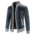 thumbnail image 2 of JUUYY Mens Casual Long Sleeve Sweater Cardigan Shawl Neck Cable Knit Zip Up Closure with Pockets Winter Jacket Outerwear Blue XXXL, 2 of 4