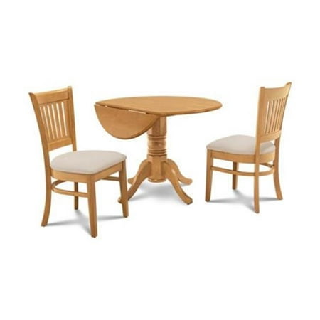 Oak Furniture Columbia Md M&D Furniture BUMI3-BOA-C Burlington 3 Piece Small Kitchen Table with 2 Dining Chairs, Buttermilk & Oak ()