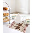 thumbnail image 4 of Western Texas Star Retro Kitchen Dish Towels for Drying Dishes Set of 2, Rustic Vintage Farm Red Beige Plaid Waffle Weave Microfiber Hand Tea Bathroom Towels Quick Dry & Absorbent Towel 12x12, 4 of 7