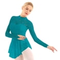 thumbnail image 2 of inhzoy Womens Adult Long Sleeve Lace Leotard Ballet Dance Gymnastics Ice Skating Dress, 2 of 4