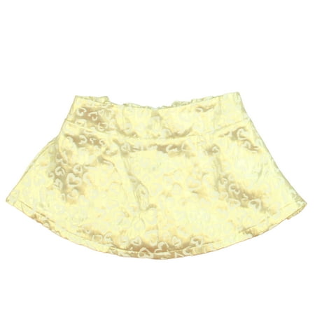 

Pre-owned Betsey Johnson Girls Gold | White Hearts Skirt size: 3T