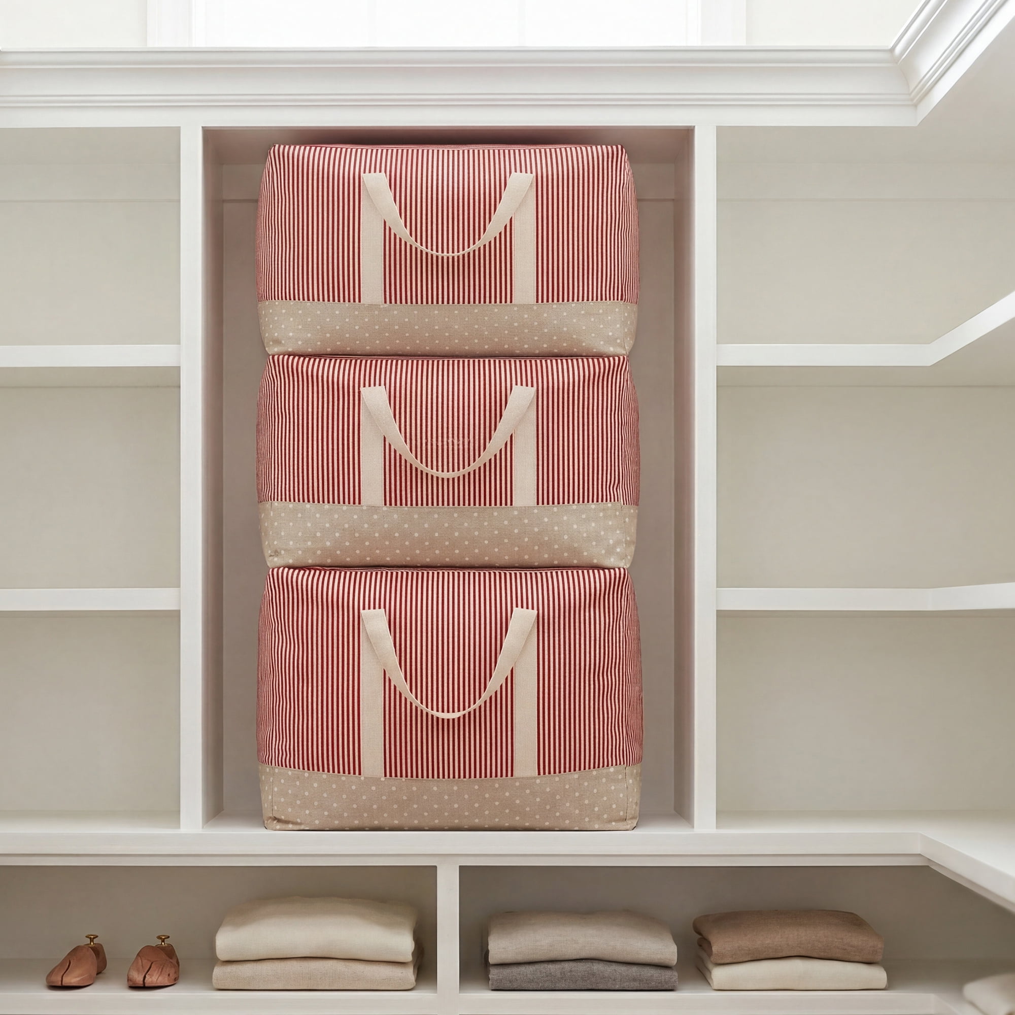 Unique Bargains Clothes Storage Bag for Closet Organizer Red 18.9"x13.8"x9.8"