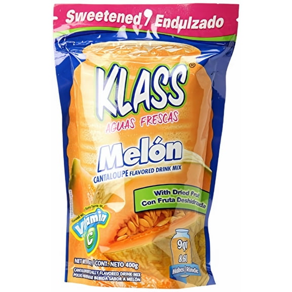 Klass Cantaloupe Melon Flavored Drink Mix 14.1 oz (Pack of 12)
