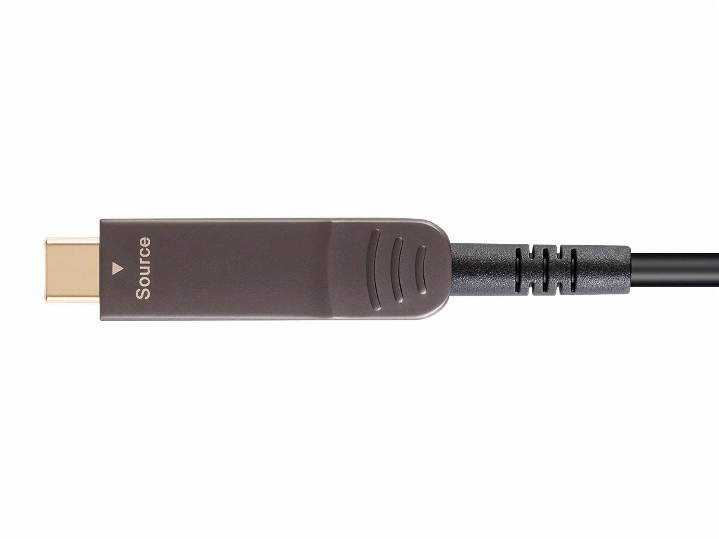 Monoprice USB 3.1 Type-C to HDMI Video Cable - 50 Feet - Black | 4K@60Hz, Fiber Optic, AOC, Transmits Up To 100 Feet, Gold Plated Connectors - SlimRun AV Series