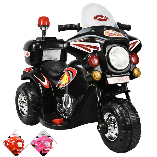 Moto Montable Eléctrica para Niños con Luces y Sonido Bateria Recargable de 6v - Negro