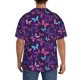 thumbnail image 3 of Fotbe Bright Purple Butterflies Camisa Estampada de Manga Corta para Hombre, Casual de Verano, Estilo Playero, Sin Arrugas-XX-Large, 3 of 5