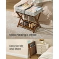 thumbnail image 5 of Set of 2 Solid Wood Luggage Racks No Assembly Foldable Suitcase Stands with Storage Shelf, 150 lb Capacity, Coffee Brown, 5 of 6