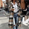 thumbnail image 3 of Chiccall Women's Plaid Wool Long Overcoat with Lapel Collar and Double Zipper Oversized Long Sleeves Casual Fall Winter Coat Outerwear, 3 of 6
