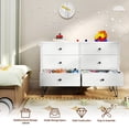 thumbnail image 6 of TC-HOMENY 6-Drawer Wooden Dresser with Fabric Drawers, Chest of Drawers with Fabric Bins, Storage Organizer Perfect for Clothes and Accessories, White, 6 of 13