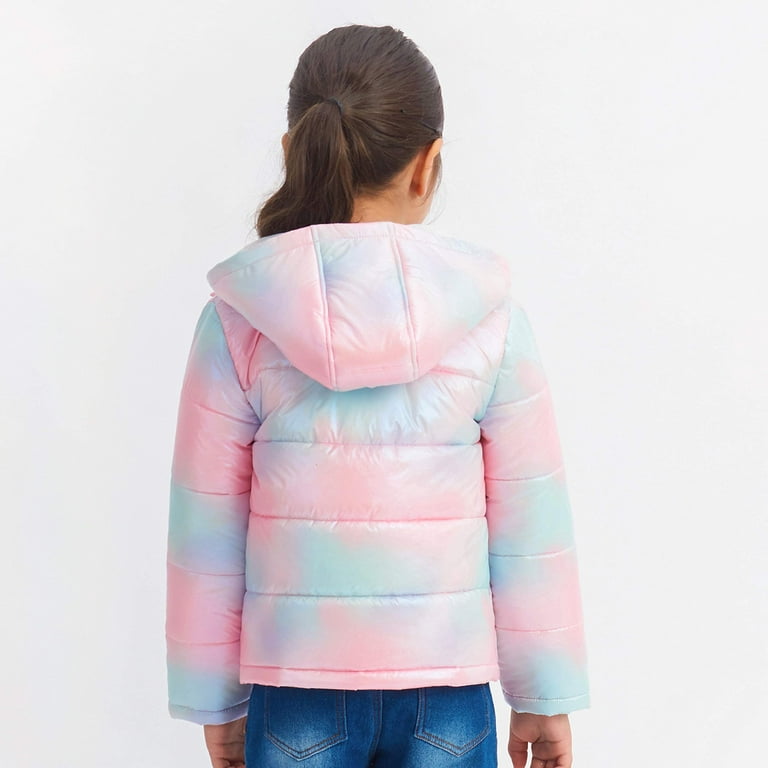 Girls Winter Puffer Jacket Kids Hooded Quilted Coat Warm