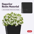 thumbnail image 6 of Keter Set of 2 Resin Modern Outdoor 22 Inch Tall Large Flower Pots, Tapered Wood Look Planters for Outdoor Plants and Front Porch Decor, Graphite, 6 of 12