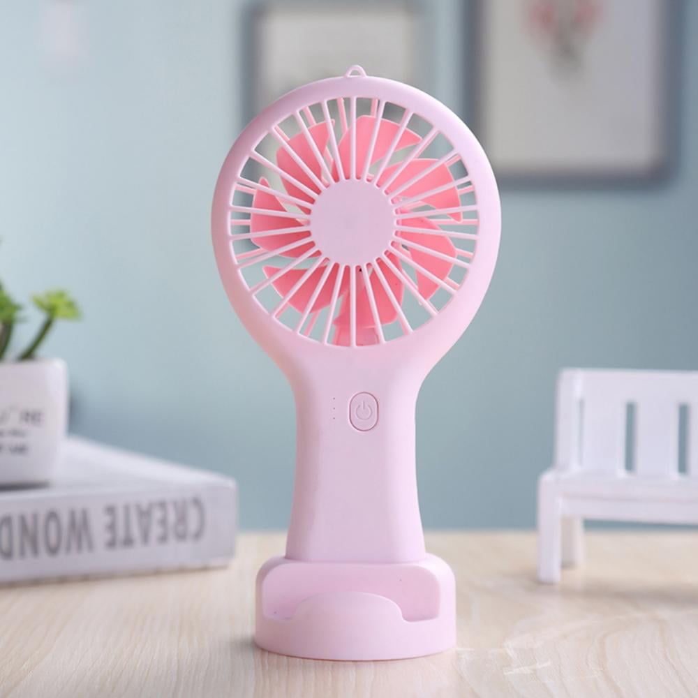 Color : White, Size : Free Size Portable USB Small Fan 3 Speeds Handheld Mini Fan USB Powered Or Rechargeable 800 MAh Battery 3 Colors for Travel Great for Desktop Tabletop Office & Travel 