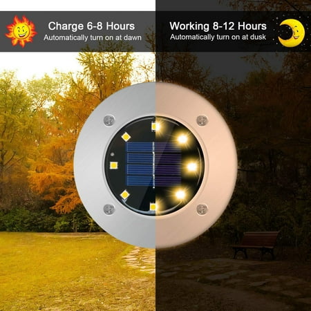 

Puntoco Clearance 16 Leds Solar Lights Outdoor with S-Ilver Frosted Solar Ground Lights Outdoor L-Awn Lamp Yard Garden Decor Spring Summer