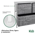 thumbnail image 4 of Cómoda Cajonera con 5 Cajones de Tela Estructura de Acero y Tablero de Madera 100x30x54 cm gris, 4 of 8