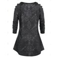 thumbnail image 3 of Camiseta con Estampado de Rosa Talla Extra Rosegal  Mangas largas de talla grande, 3 of 5